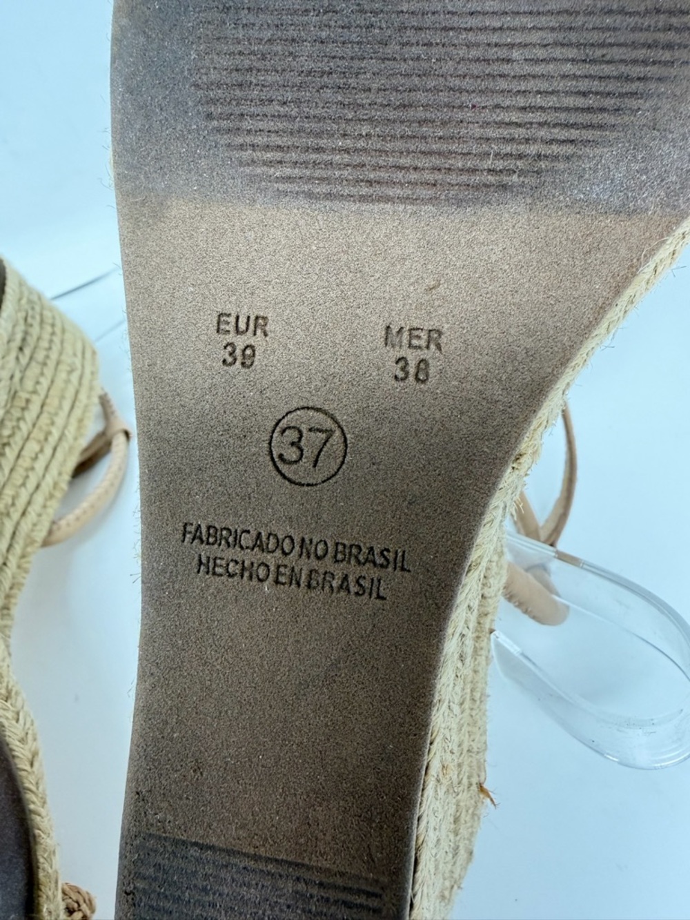 Chocolat Blu Rafia Bryn Espadrille Wedge Sandal Tan Size EU 39, US 8-8.5 - Picture 7 of 9